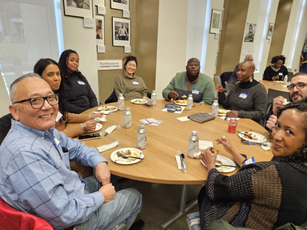 Asian Faculty Staff and Black Faculty Staff Association members come together for a crossover lunch.